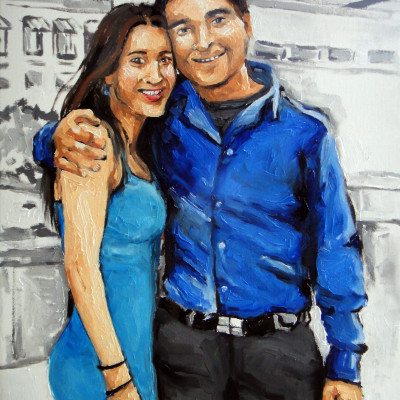 Ilyas & Natalia Wedding Portrait, 2012 Oil on Canvas