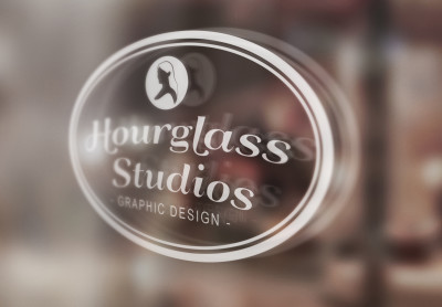 Hourglass Studios Window Sign