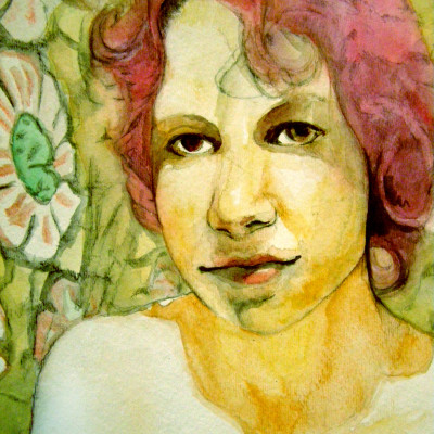 Youth Series - cropped, Modeled by Sarah (age 20) 11x15, May 2008, watercolor pencil on watercolor paper