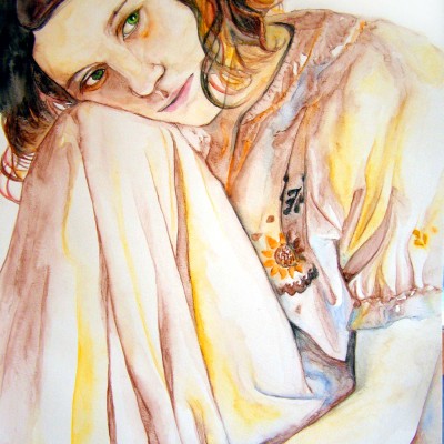 Anioł I, 11x14, 2008 watercolor pencil on watercolor paper
