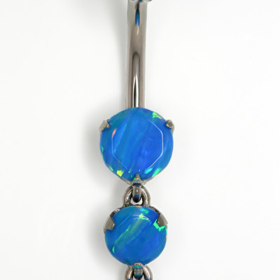 Intrinsic Body Precision Jewelry - Blue Opal Navel Curve, Hourglass Studios