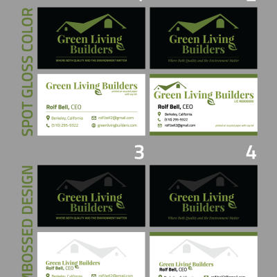 Green Living Builders, Business Card Design Ideas