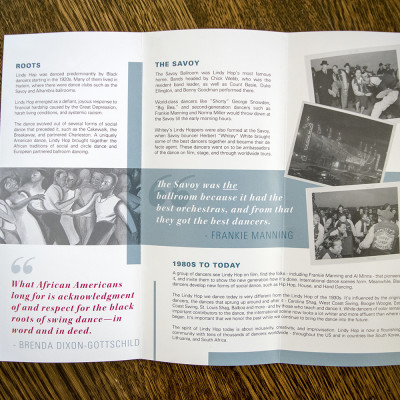 Lindy Hop Brochure, Inside Spread